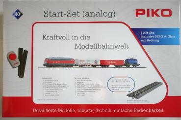 Piko 57154 Start-Set mit Bettung BR 218 DB Cargo mit 3 Güterwagen