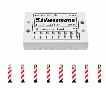 Viessmann 5040 H0 Warnbaken, 8 Stück mit Lauflichtelektronik
