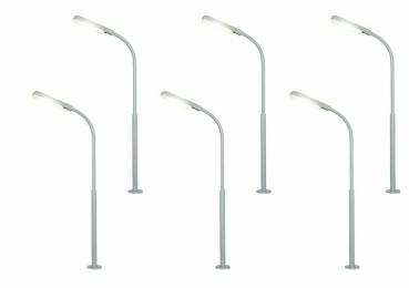 Viessmann 64906 N Peitschenleuchte, LED weiß, 5+1