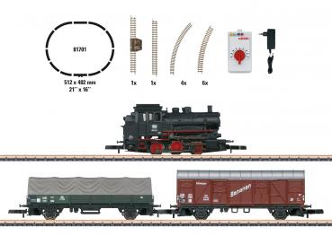 Märklin Z 81701 Startpackung Güterzug mit Dampflok BR 89, Gleisoval, Fahrgerät, Stromversorgung