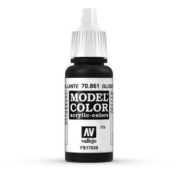 Vallejo 770861 Moder Color  Tiefschwarz, glänzend, 17 ml