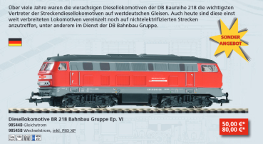 Piko 98544B Diesellok BR 218 Bahnbau Gruppe VI + DSS 8pol.