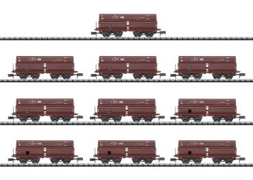 Minitrix 15013 Display mit 10 Selbstentladewagen Erz IId