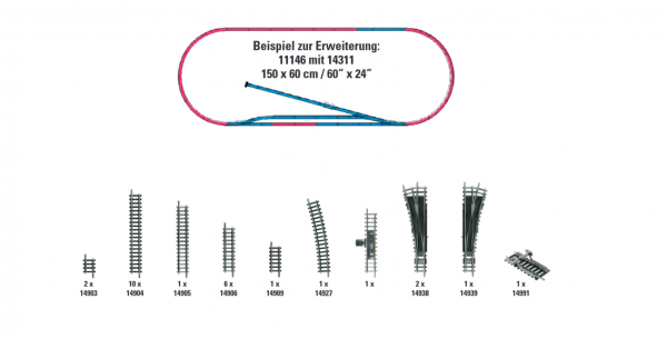 Minitrix N 14311 Gleis-Ergänzungs-Set H1