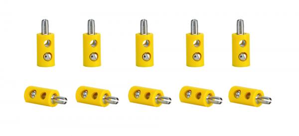 Viessmann 6870 Querlochstecker gelb, 10 Stück