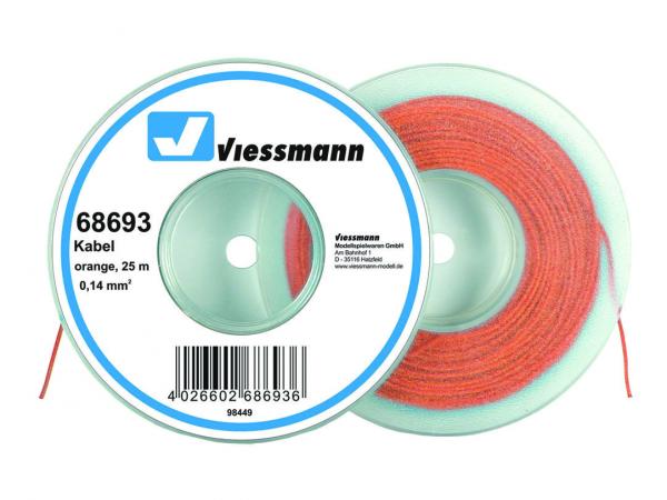 Viessmann 68693 Kabel 25 m, 0,14 mm², orange