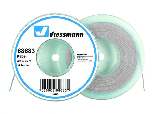 Viessmann 68683 Kabel 25 m, 0,14 mm², grau