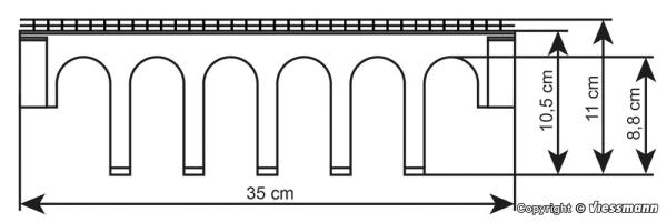 Kibri 37663 N/Z Ravenna-Viadukt mit Eisbrecherfundamenten, eingleisig