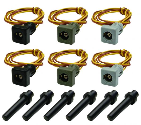 Viessmann H0 6806 Kontaktstecksockel-Set, 6 Stück (grau, grün, schwarz)
