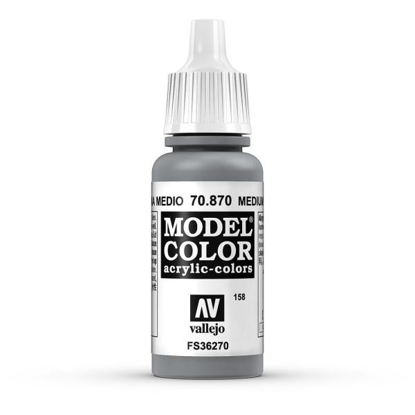 Vallejo 770870 Moder Color  Mittelgrau, matt, 17 ml