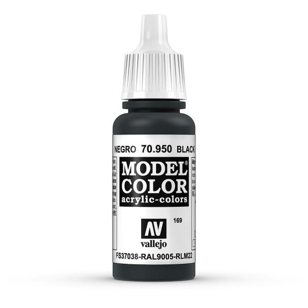 Vallejo 770950 Moder Color  Signalschwarz, matt, 17 ml