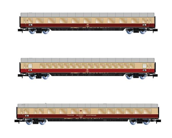 Arnold HN4364 DB, 3-tlg. Set Reisezugwagen, TEE Bavaria, Rot/Beige