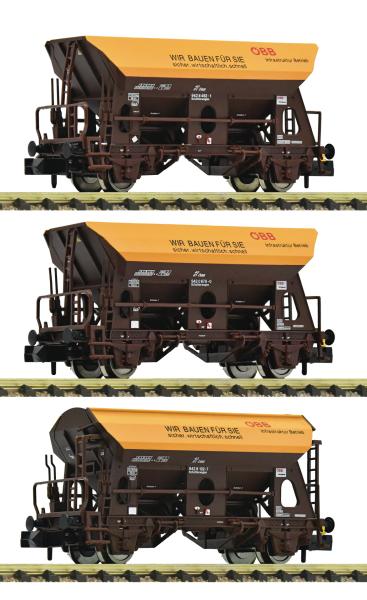 Fleischmann 6660057 - 3-tlg. Set: Schotterwagen, ÖBB