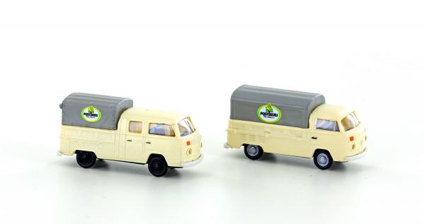 Minis LC3899 2ER SET VW T2 POSTBRÄU PRITSCHE/PLANE